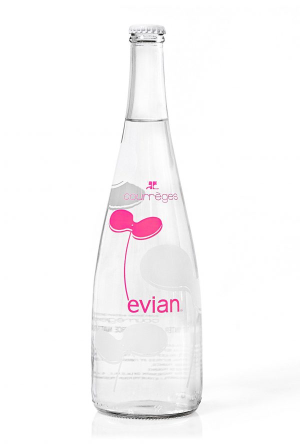 fles evian courrages